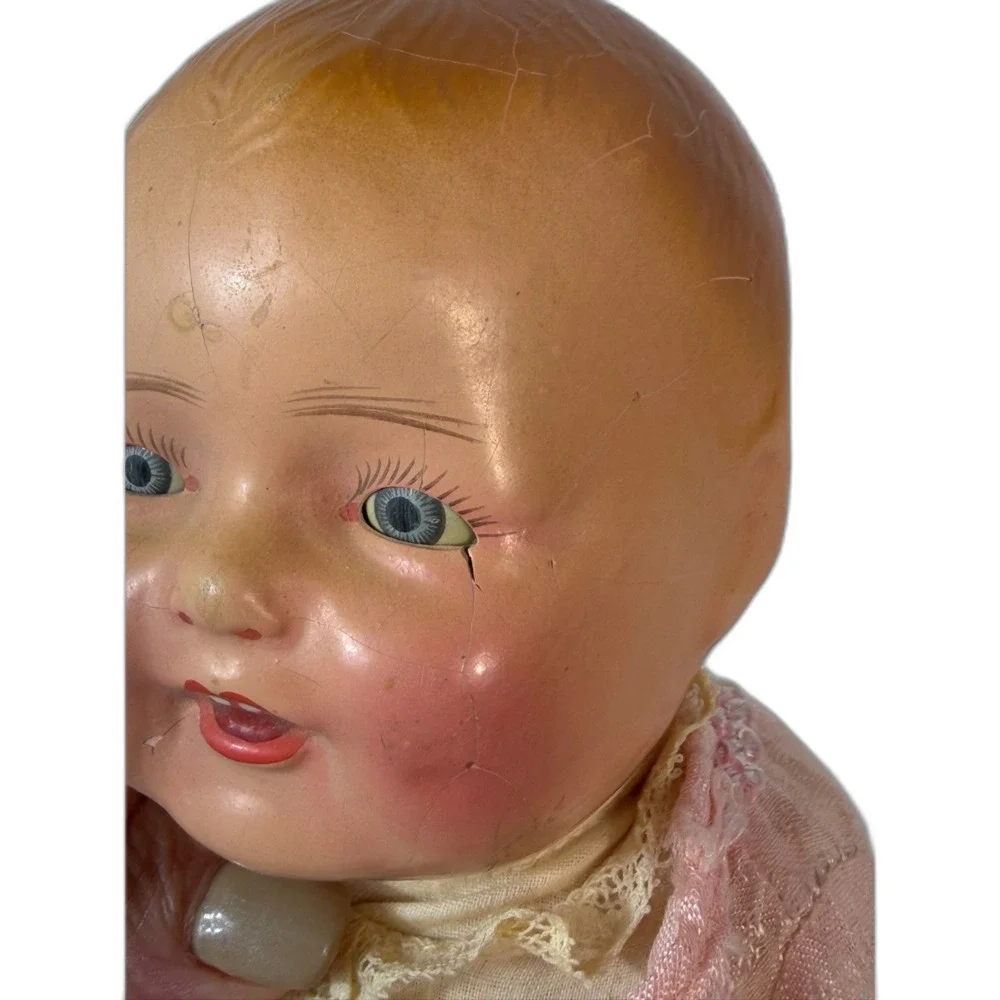 Antique Composition Bubbles Cloth Body Original Sleep Eyes 14